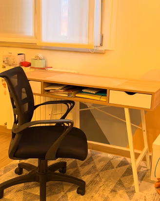 Scrivania e sedia ergonomica