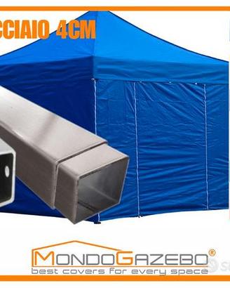 Gazebo 3x3 impermeabile richiudibile acciaio 4cm