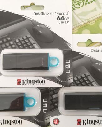 Pennette USB Kingston Kit 3 pezzi