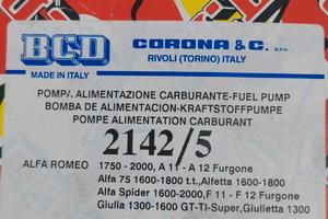 pompa benzina per motori Alfa Romeo 70/80