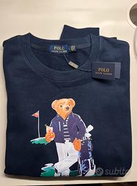 Felpa Ralph Lauren Blu con Orso