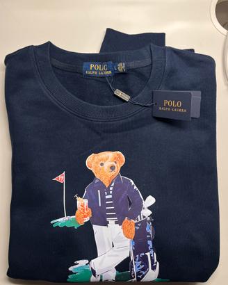 Felpa Ralph Lauren Blu con Orso