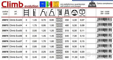 SCALA SCALEO ALLUMINIO MARCHETTI CLIMB 8 GRADINI - Giardino e Fai