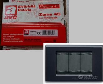 14 Placche Metallo Zama45 Grigio Noir Ave 45P93GN