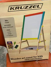 Lavagna bambini in legno doppia faccia