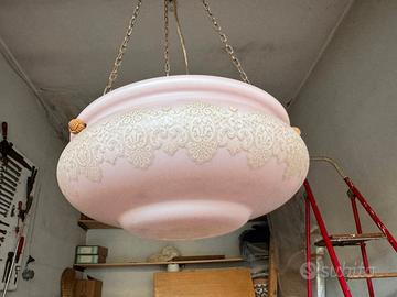 Elegante Lampadario a Sospensione Vintage in Vetro