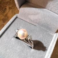 Anello oro Miluna con perla e diamanti