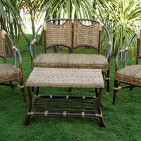 Set da giardino nuovo in bamboo - 4 pezzi -