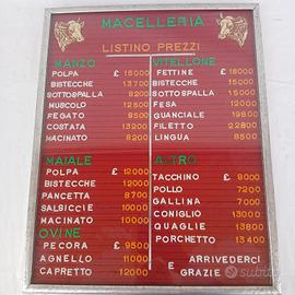 Listino prezzi MACELLERIA con vetro 50x40 cm 