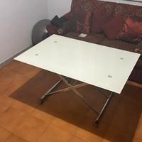 Tavolo in vetro temperato regolabile