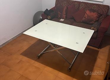 Tavolo in vetro temperato regolabile