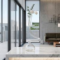 Vaso scultura in vetro soffiato - Design sinuoso e