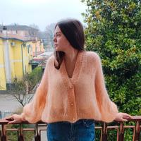 Cardigan in mohair fatto a mano