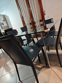 Tavolo vetro con sedie 