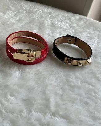 Set 2 bracciali donna ecopelle metallo dorato