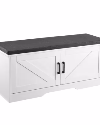 Panca Portascarpe da Ingresso colore Bianco Nero
