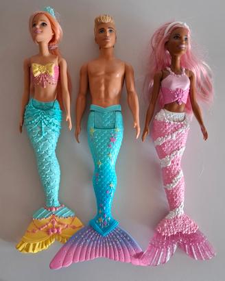 2 Barbie Dreamtopia Sirene + 1 Ken Tritone