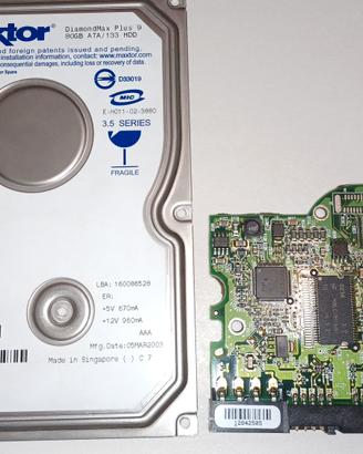  controller ide pata+coperchio hard disk maxtor