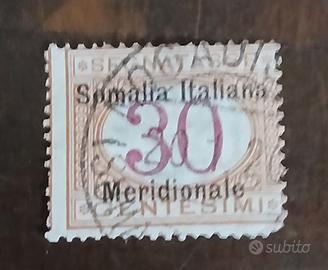 Somalia italiana - segnatasse 30ct soprastampata