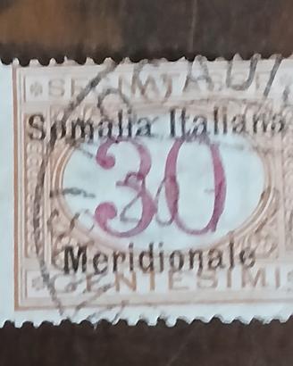 Somalia italiana - segnatasse 30ct soprastampata