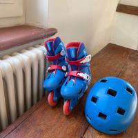 Pattini bambino regolabili OXELO 30-32 + casco OXE