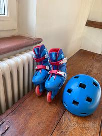 Pattini bambino regolabili OXELO 30-32 + casco OXE