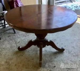 Tavolo legno tondo arredo sala cucina allungabile