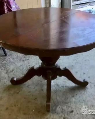 Tavolo legno tondo arredo sala cucina allungabile