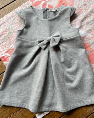 Smanicato in felpa grigio con fiocco