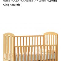Lettino legno naturale