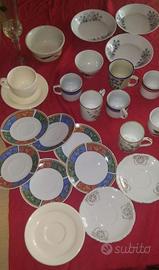 Lotto tazzine caffè piattini ceramiche e porcellan