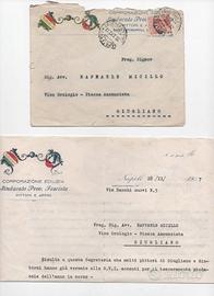 1927 Napoli - Lettera Sindacato Fascista Pittori