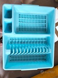 scolapiatti viaggio Tontarelli plastica azzurro