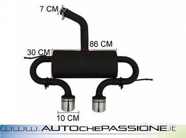 Scarico Sportivo R32 R20 in acciaio omologato per 