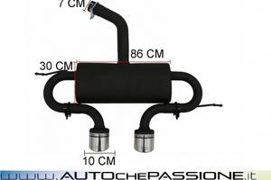 Scarico Sportivo R32 R20 in acciaio omologato per 