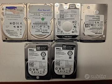 Lotto 6 HDD SATA 2.5 500GB Toshiba WD DELL