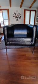 Poltrona ikea KLAPPSTA in pelle nera