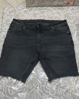 pantaloncino jeans nero uomo