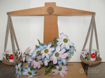 Bilancia segno zodiaco in legno cm. 21x20