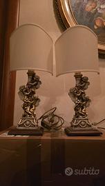 Coppia Lampade Abat jour anni 70 