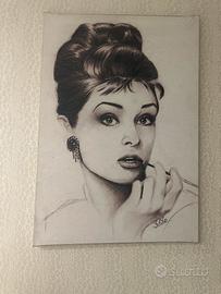 Quadro di Audrey Hepburn colazione da Tiffany