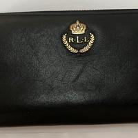 Portafoglio in pelle nera  Ralph Lauren vintage