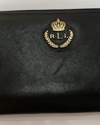 Portafoglio in pelle nera  Ralph Lauren vintage