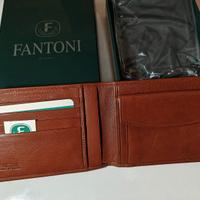 PORTAFOGLIO FANTONI, Made in Italy, pelle marrone