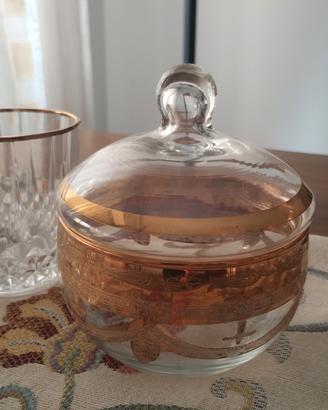 bicchieri whisky e porta bonbon