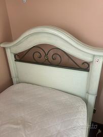 Letto singolo arte povera verde salvia