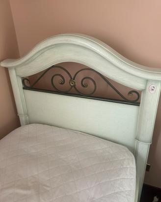 Letto singolo arte povera verde salvia