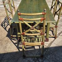 Arredamento tavolo e sedie in Rattan originale