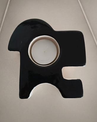 Porta candela nero e bianco