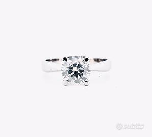 anello solitario 1.70ct H Color SI2 certificato 